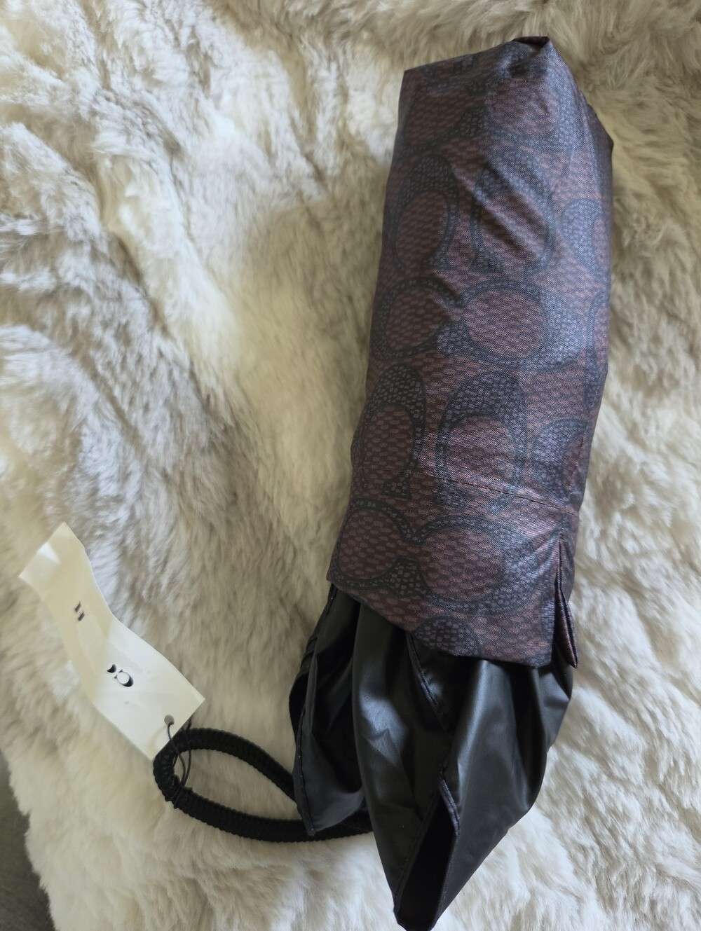 Coach Umbrella In Signature C Brown Walnut Color - Picture 3 of 4